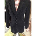 Sue Rowe Pinstripe Black velvet jacket small